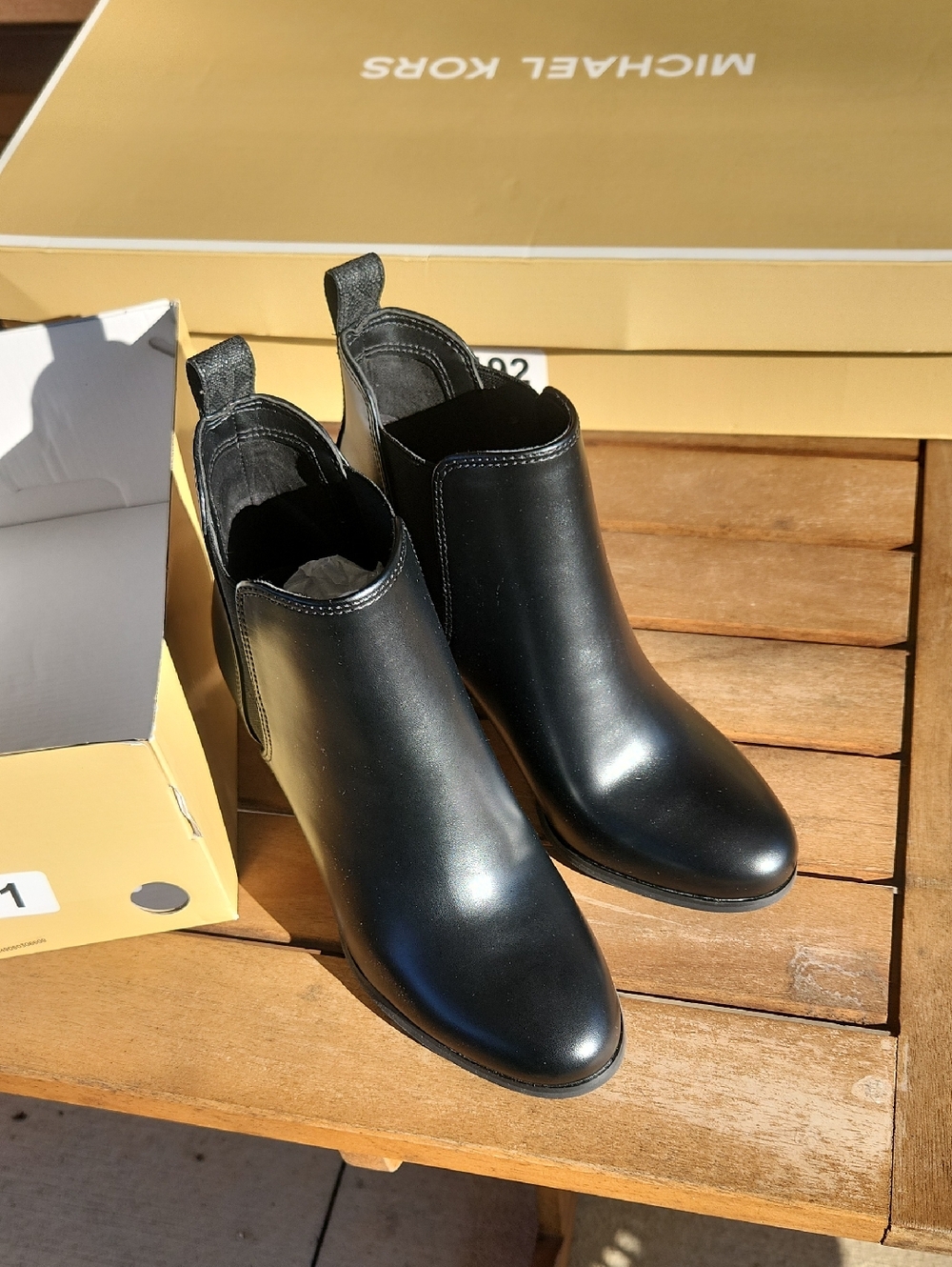 Michael Kors Black Leather Chelsea Ankle Booties
